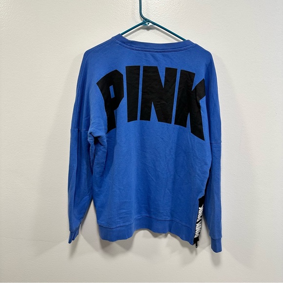 Victoria’s Secret pink sweatshirt! Blue pink logo, sweater women’s size medium! - Picture 3 of 5